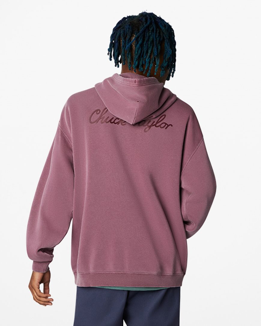 Women's Converse Go-To Sneaker Patch Loose Fit Pullover Hoodie Purple | AU C5139X
